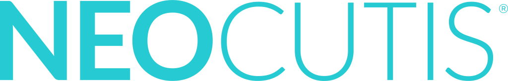 The image displays the logo "NEOCUTIS" in bold, turquoise letters on a transparent background. There are no people or recognizable landmarks.